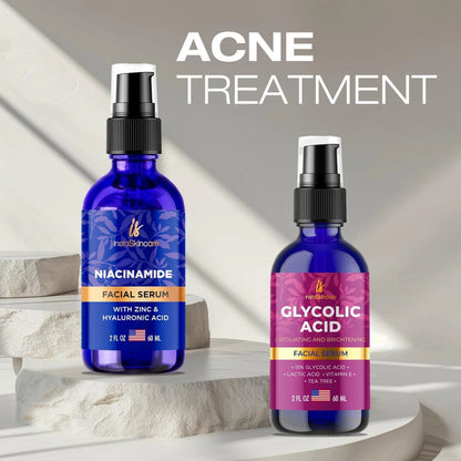 Acne Treatment Bundle Niacinamide Serun 2 oz & Glycolic Acid Serum 2oz